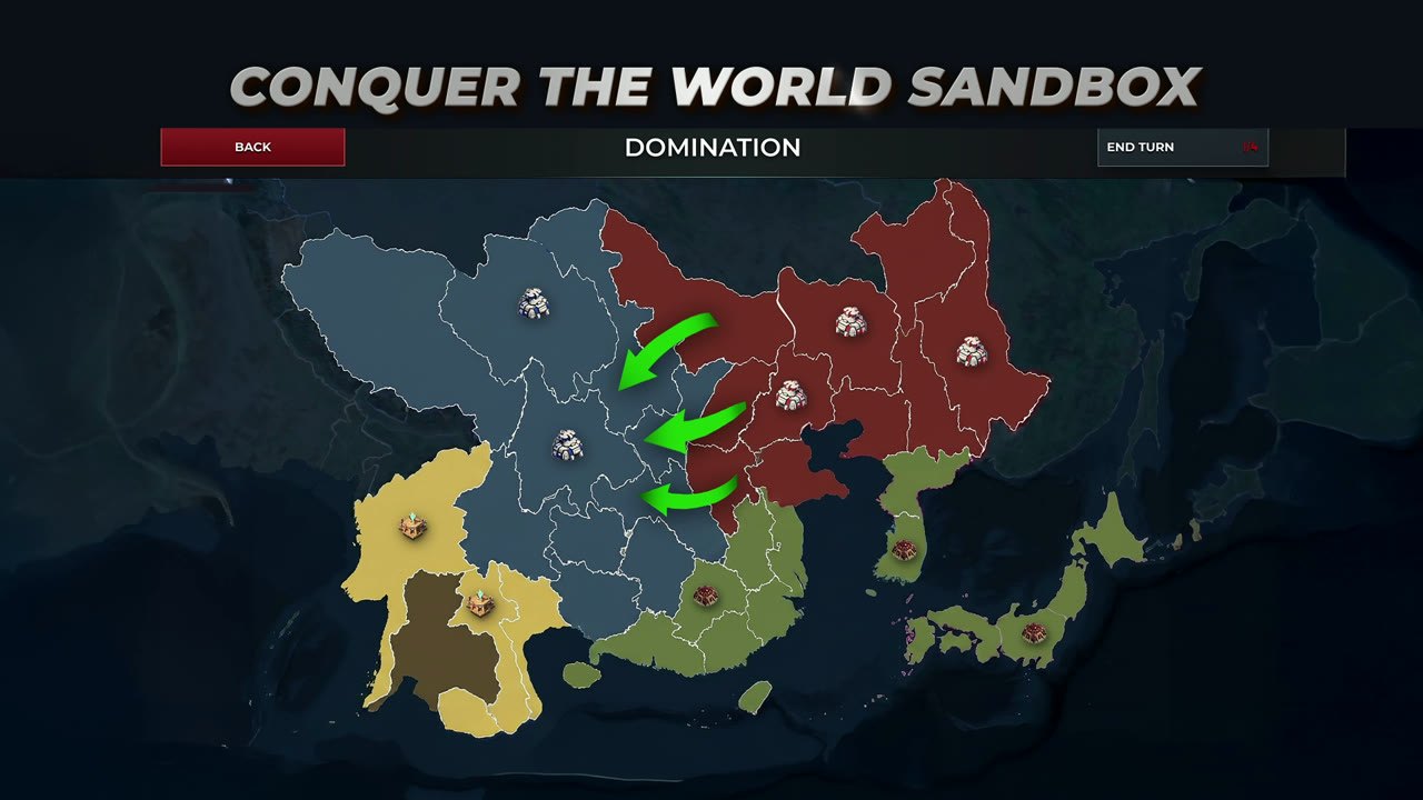 Domination mode world map with capture points